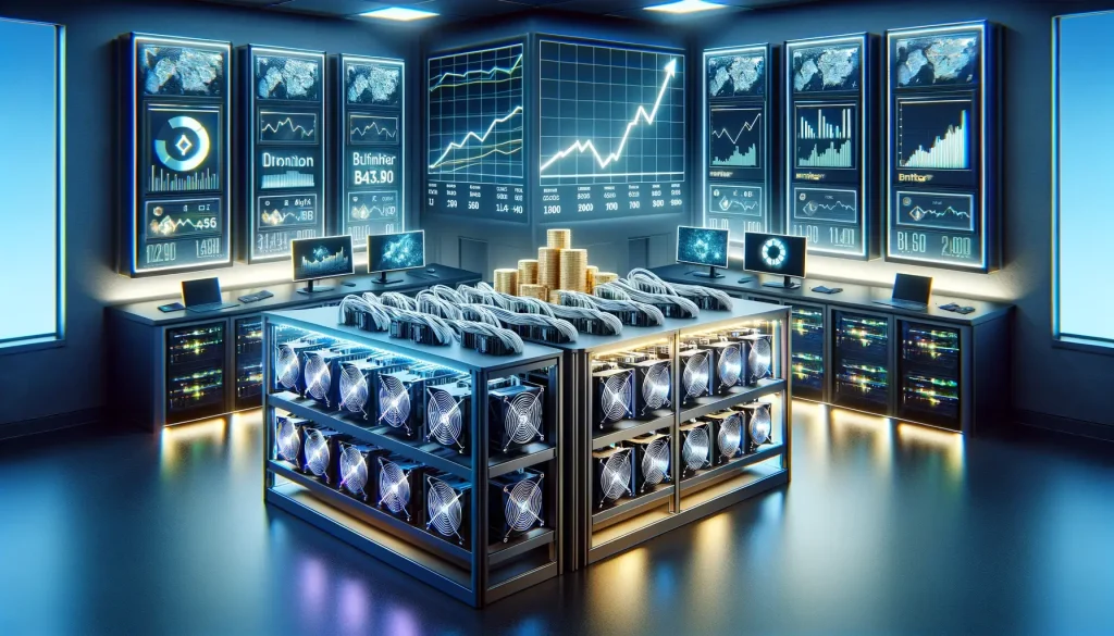 Bitmain Antminer L7, a high-performance Scrypt algorithm miner with a hashrate of 9.05Gh/s and power consumption of 3425W, designed for Litecoin and Dogecoin mining.