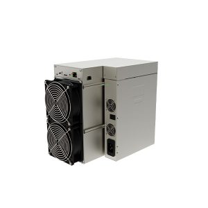 IceRiver KS5M Kaspa Miner, a high-efficiency KHeavyHash mining machine with a hashrate of 15Th/s and a power consumption of 3400W, featuring a sturdy design with dual cooling fans.