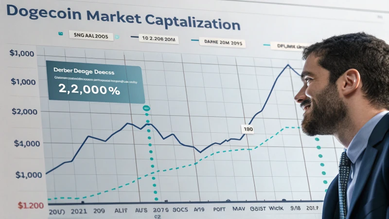 Line graph depicting the correlation between Dogecoin's market capitalization and price over time.